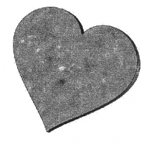 Heart shaped pepperoni slice