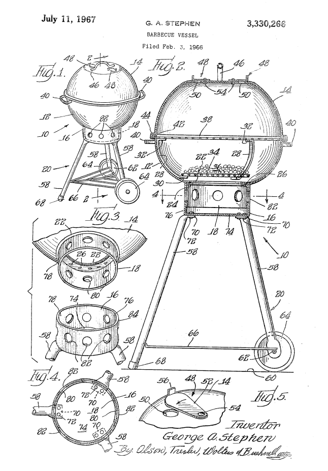 The Weber Grill (U.S. 3,330,266)