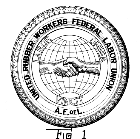 Design for a United Rubber Workers’ Federal Labor Union badge