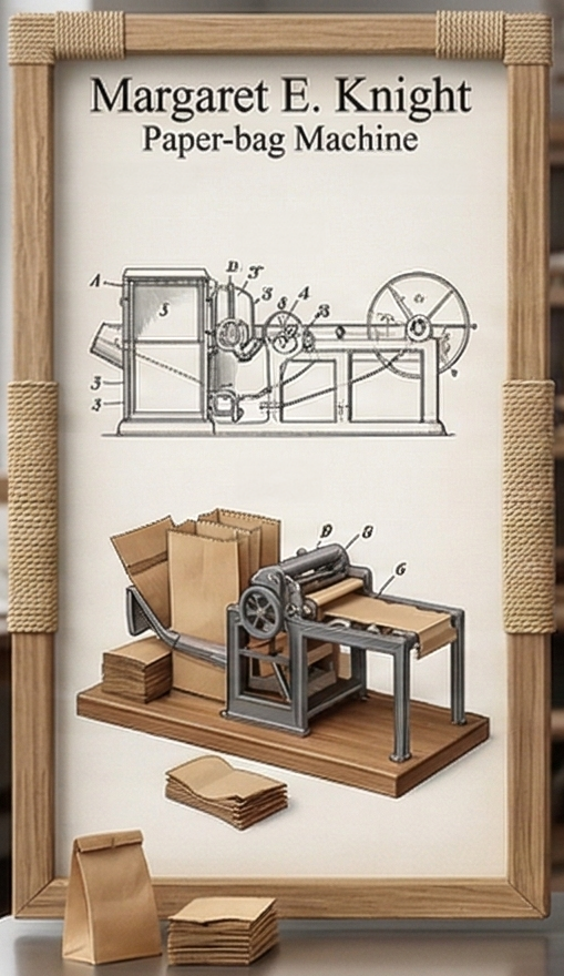 Paper bag machine by Margaret E Knight
