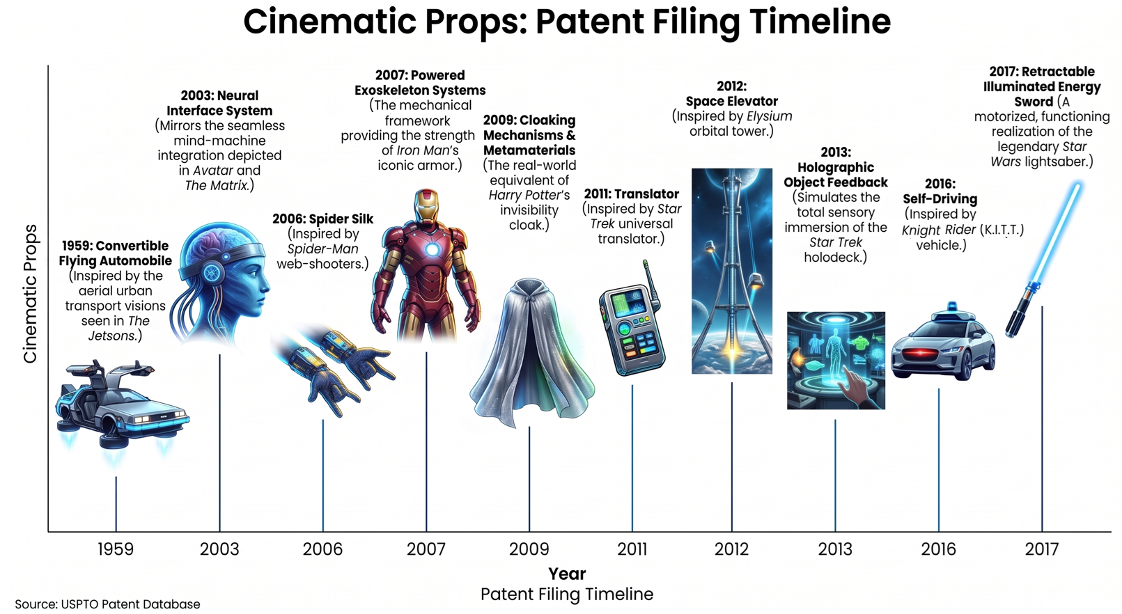 cinematic props patent filing timeline